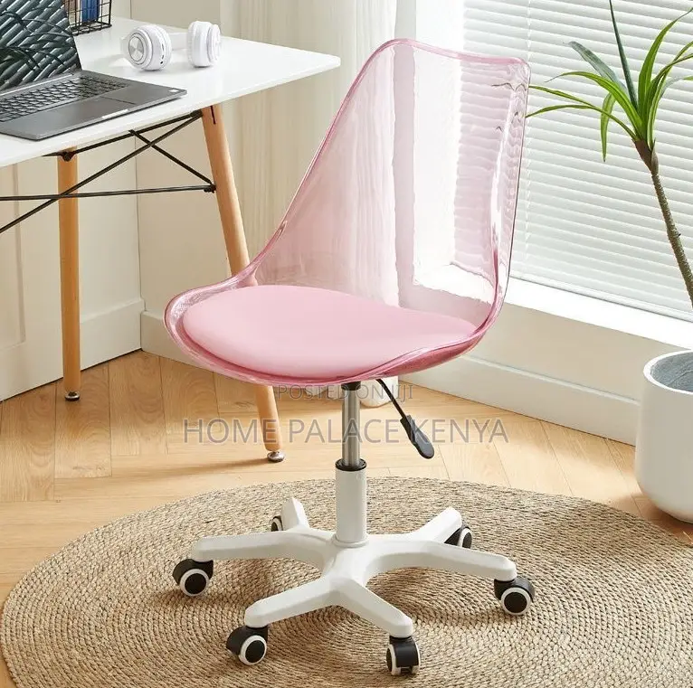 Makeup Chair: Plastic Swivel Chair With Adjustable Height With Wheels