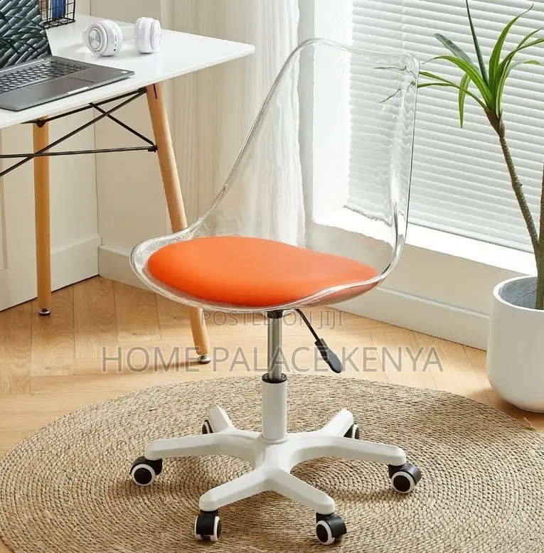 Makeup Chair: Plastic Swivel Chair With Adjustable Height With Wheels