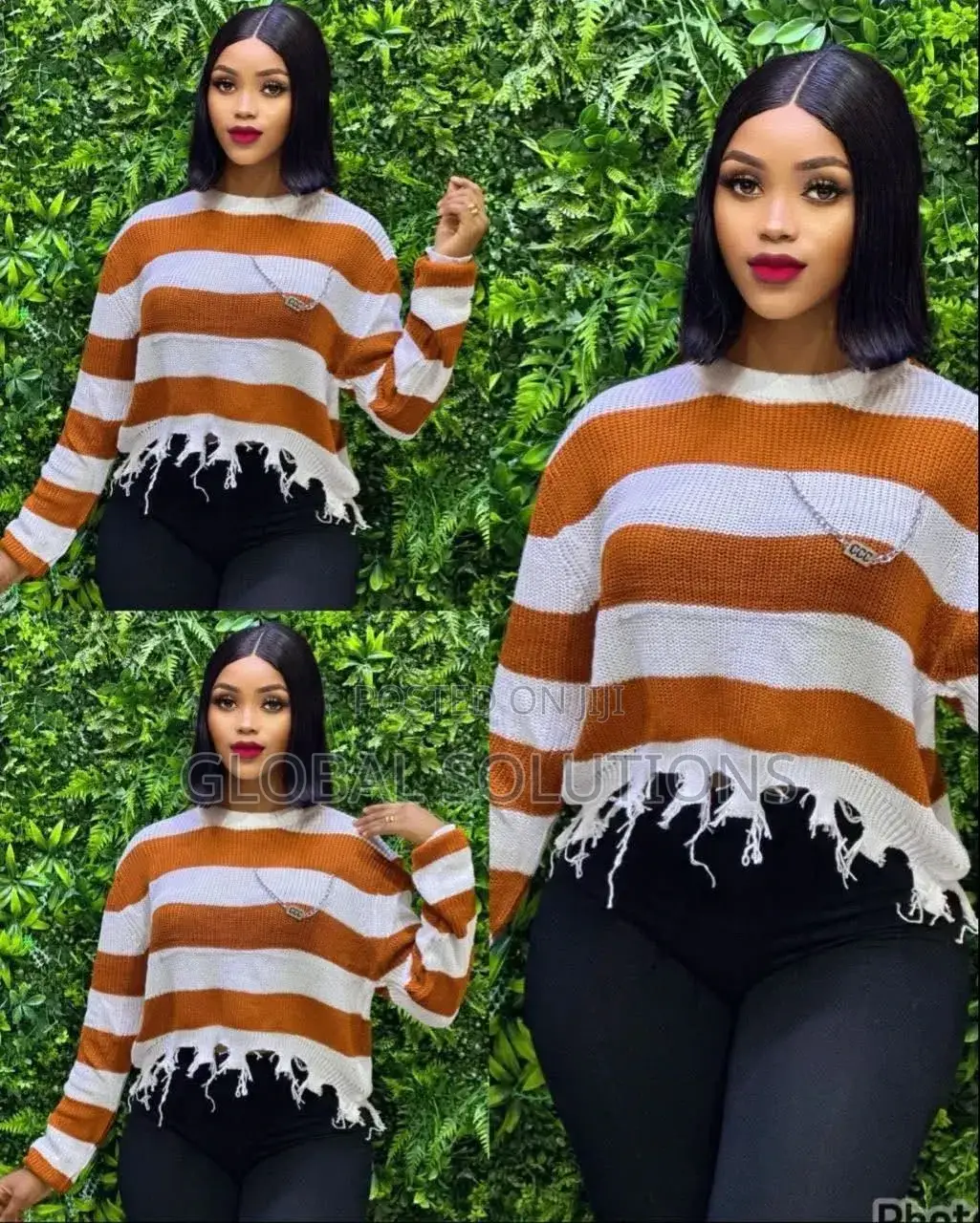 Cute Striped Sweater Tops