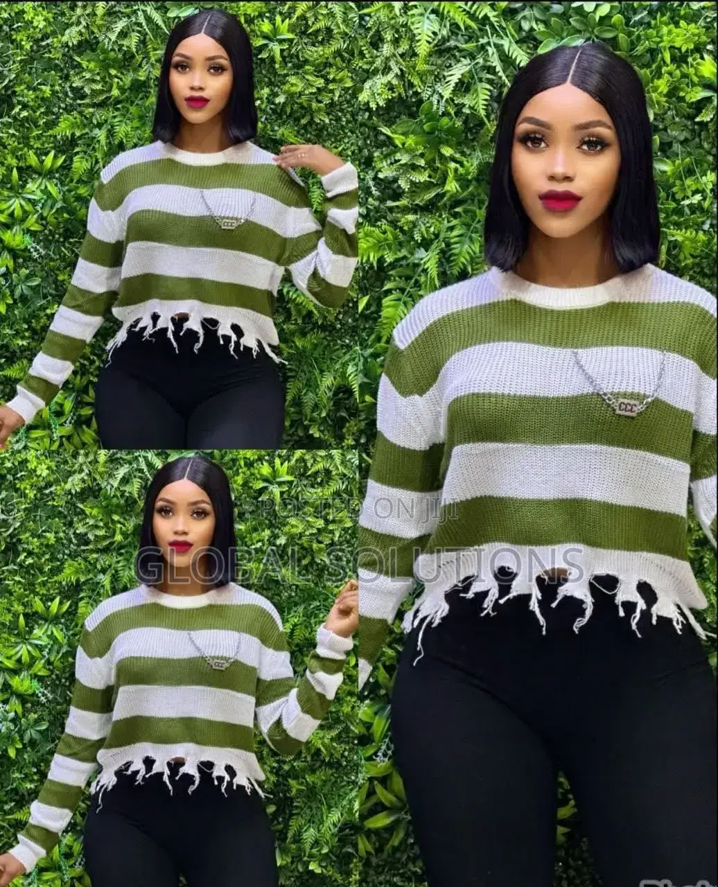 Cute Striped Sweater Tops