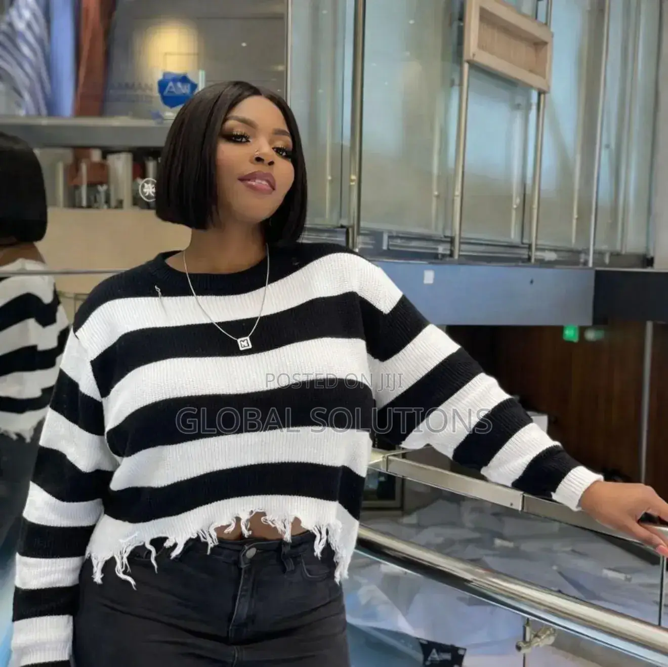 Cute Striped Sweater Tops