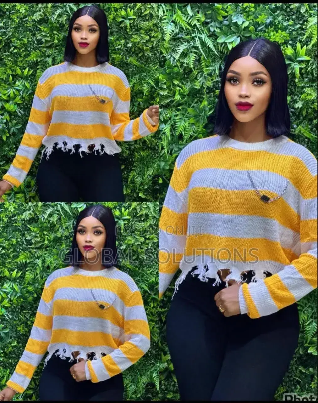 Cute Striped Sweater Tops