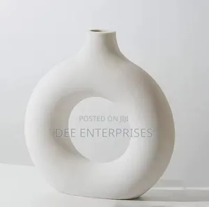 Doughnut-Shape Ceramic Flower Vase