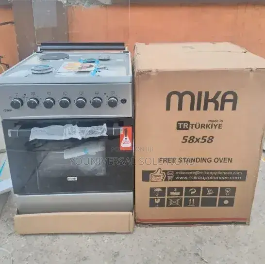 Silver Mika Standing Cooker 58 X 58 3gas + 1 Electric