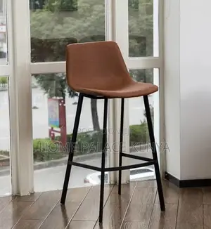 Bar Stool: Nordic Style High Bar Chair With Leather Backrest