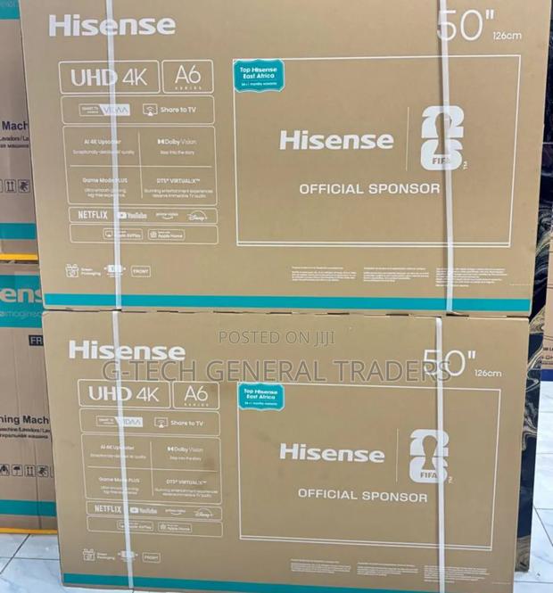 Hisense 50inch A6 Smart Vidaa, Youtube, Netflix Frameless Tv