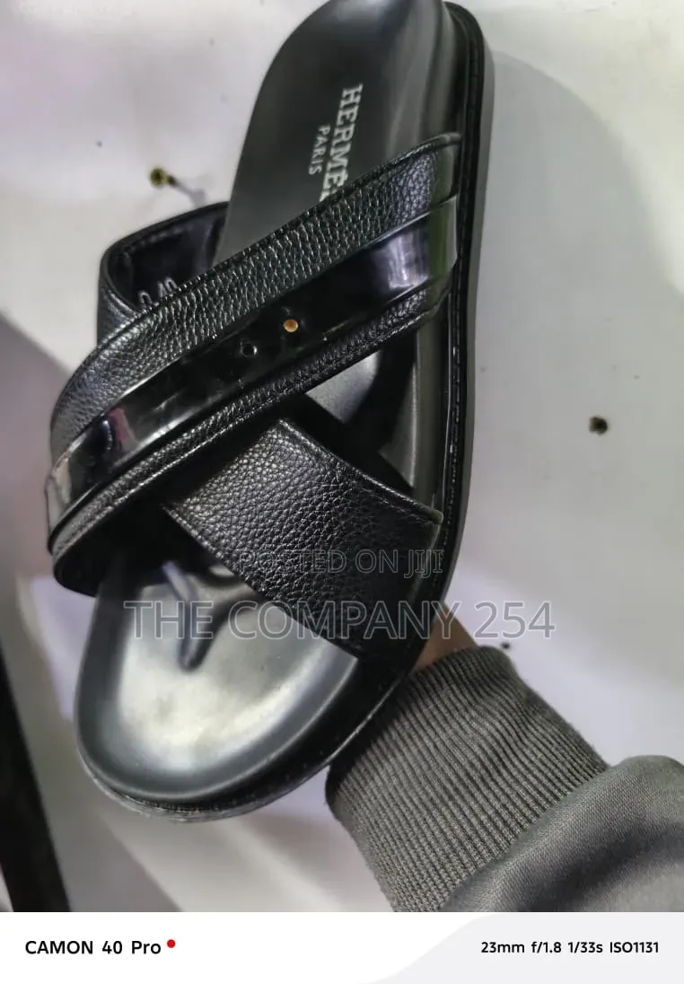 Quality Leather Casual Men Casual Brunero Herme Brike Open Slide Shoes
