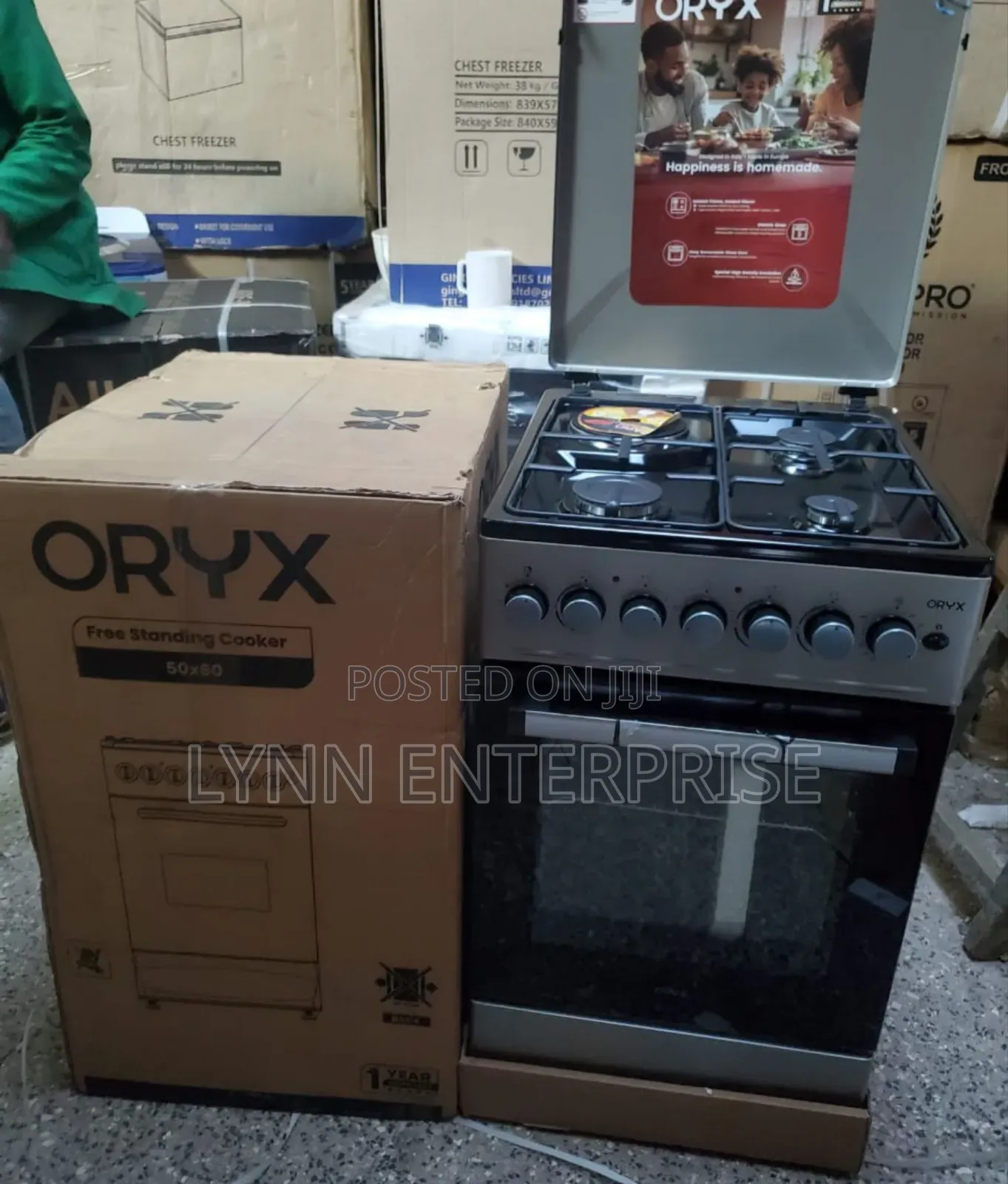 Mika Oryx Standing Cooker, 50cm X 60cm, 3 Gas Pool Jet Burner