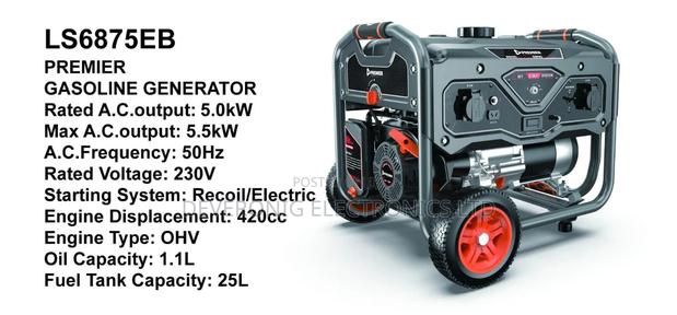 Premier Gasoline Generator 5.5kw Ac Power Output
