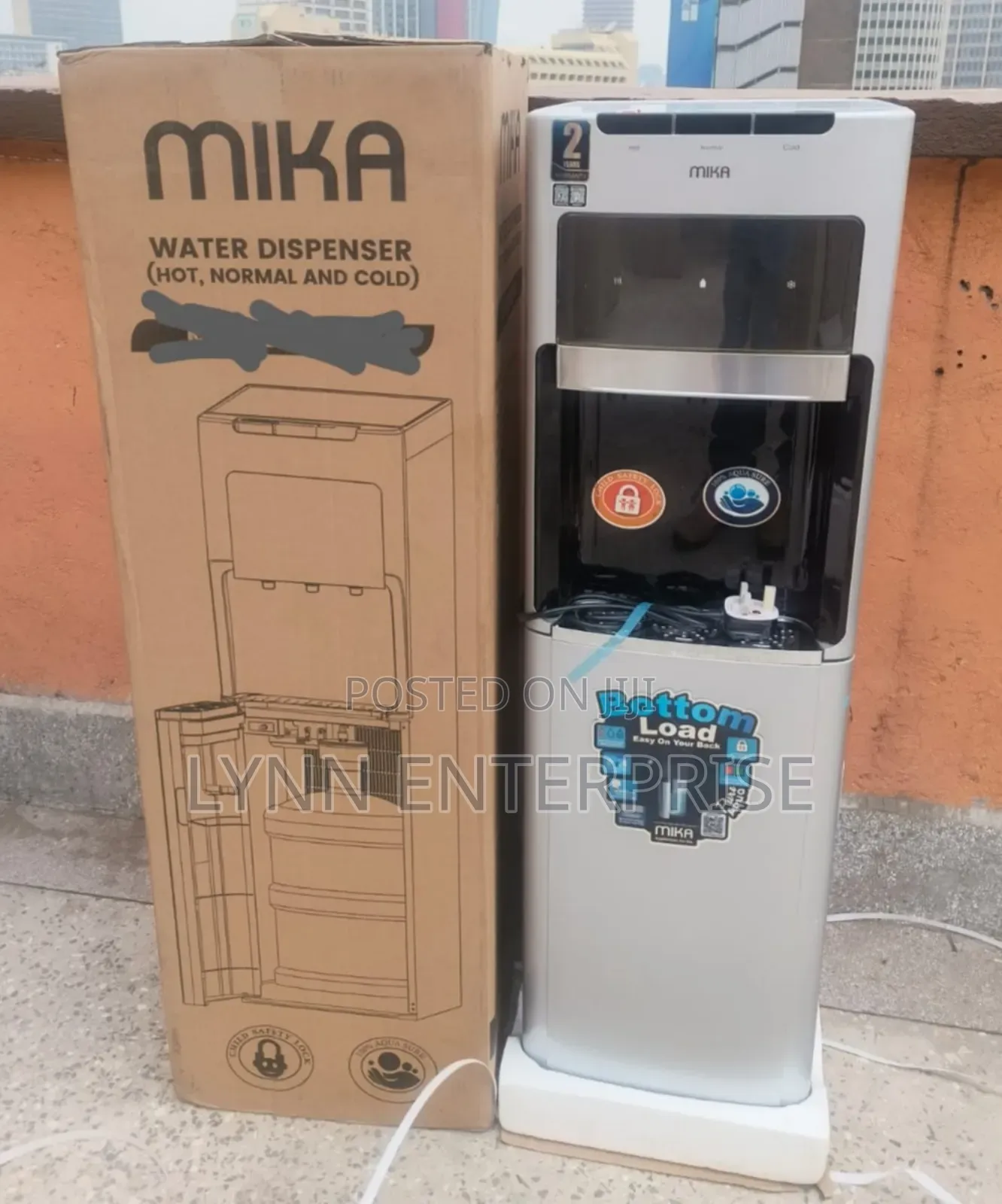 Mika Bottom Load Dispenser Black and Silver