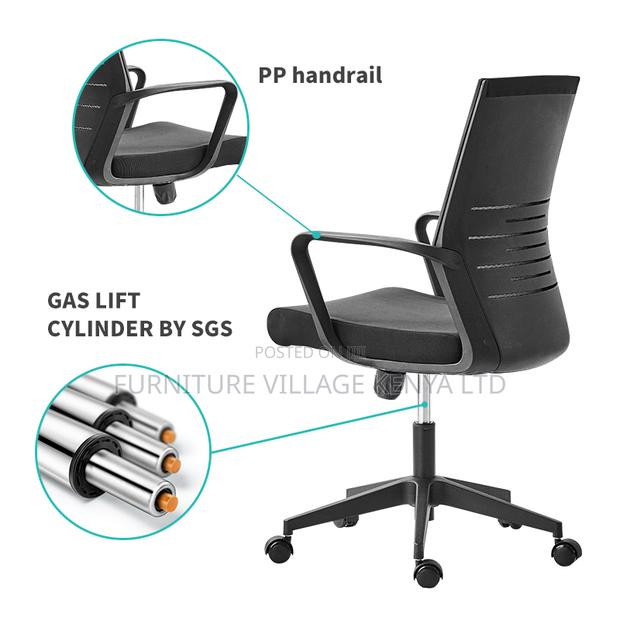 Swivel Medium Mesh Back Ergonomic Study Chair - thumbnail 5