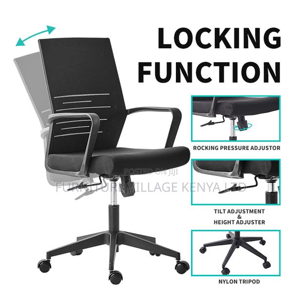 Swivel Medium Mesh Back Ergonomic Study Chair - thumbnail 6