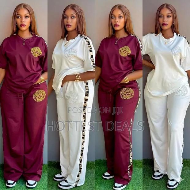 Fashionable Two-Piece Cotton Ensembles With a T-Shirt and Trouser