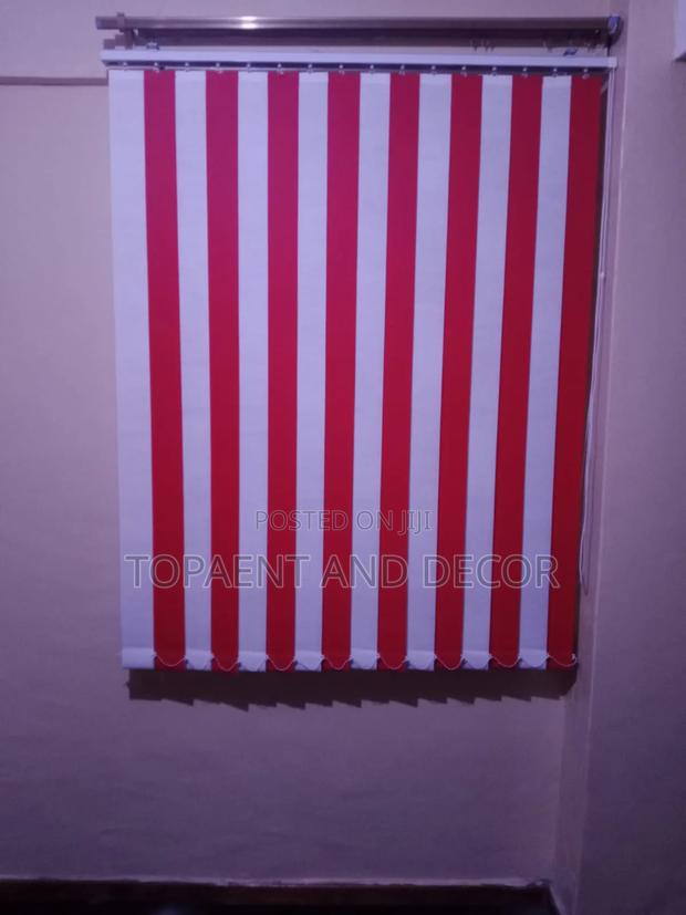 Red and White Match Vertical Office Blinds