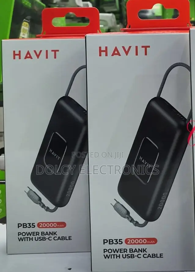 Havit Pb35 22.5w 20,000mah Power Bank With Usb C Cable