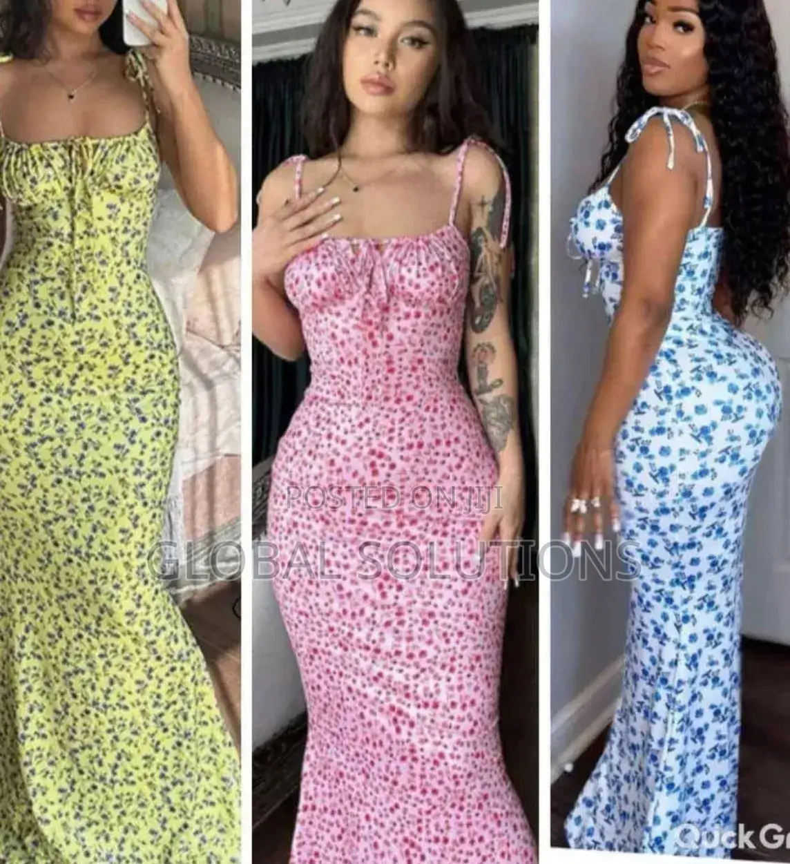 Floral Print Maxi Dress With Spaghetti Straps and a Ruched Bodice