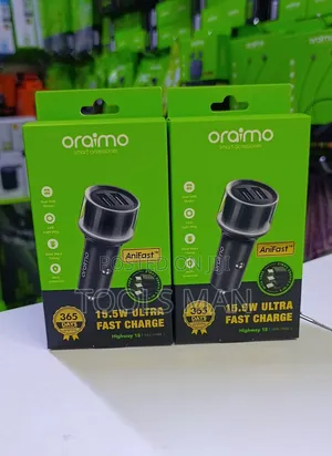Oraimo Highway 15 15.5w Dual Usb Car Charger + 3-in-1 Cable.