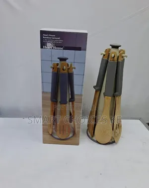 6 PCS Wooden Serving Spoon Set With Silicone Handle