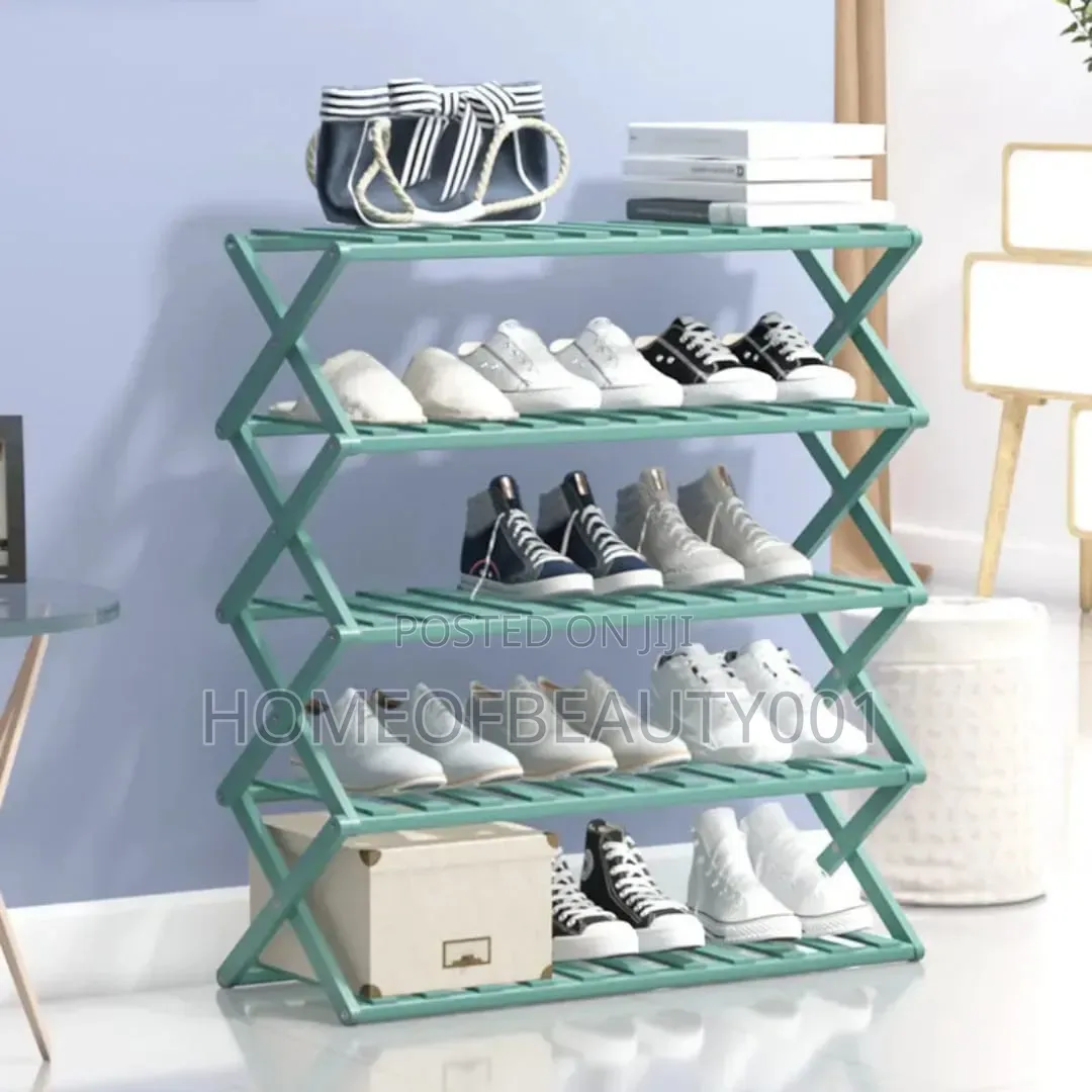 Foldable Bamboo Shoe Rack Stand / Multifunctional Organizer.