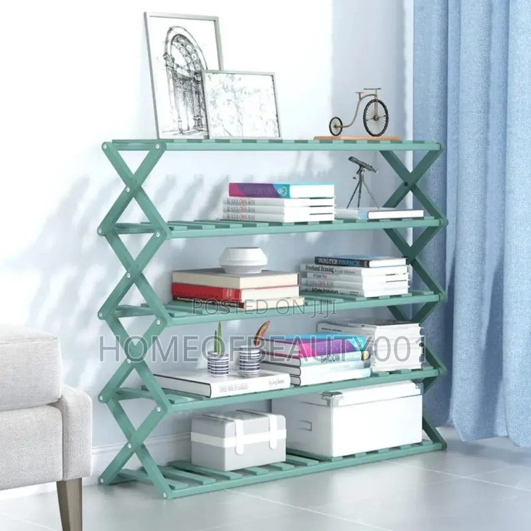 Foldable Bamboo Shoe Rack Stand / Multifunctional Organizer.