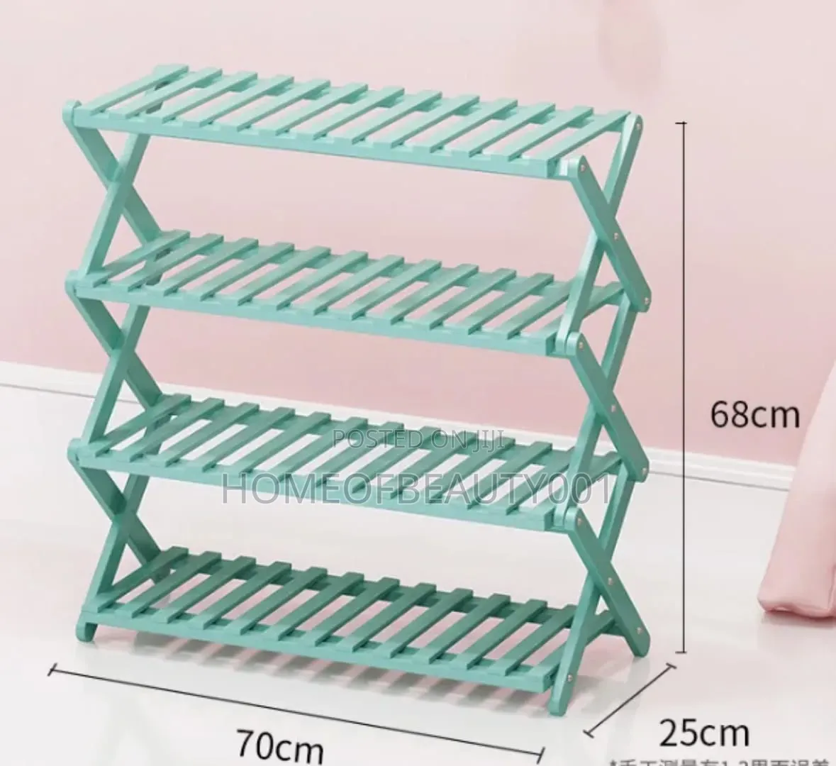 Foldable Bamboo Shoe Rack Stand / Multifunctional Organizer.