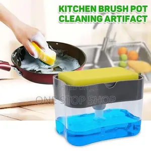 Kitchen Soap Dispenser With Sponge With Translucent Lower Chamber