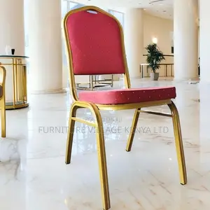 Red Armless Fabricated Banquet Boardroom Chair