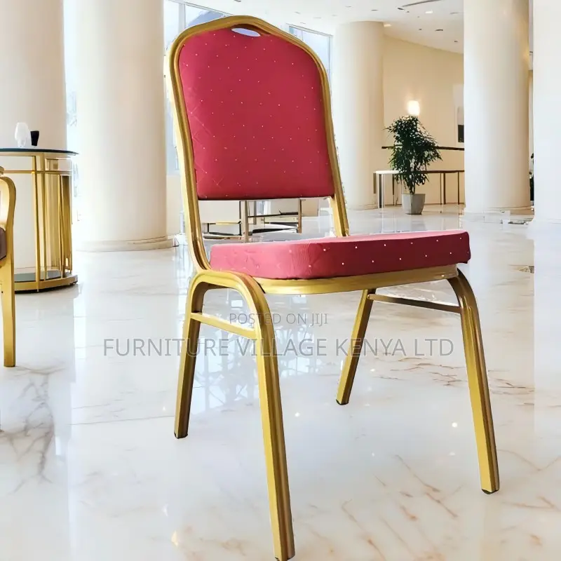 Red Armless Fabricated Banquet Boardroom Chair