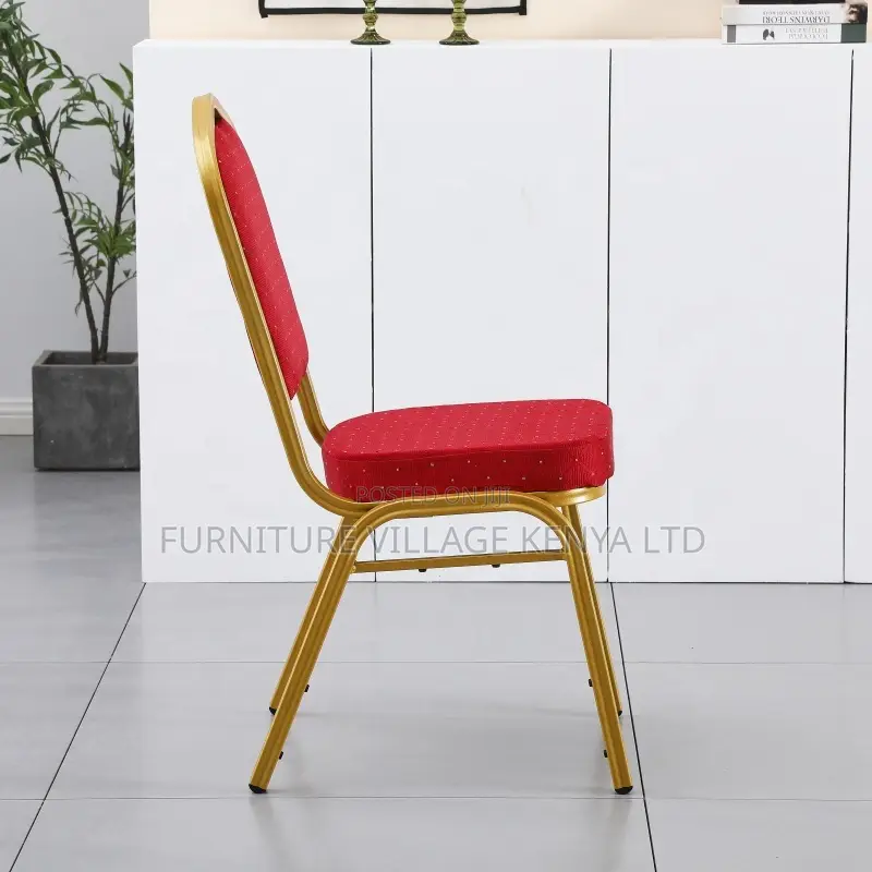 Red Armless Fabricated Banquet Boardroom Chair