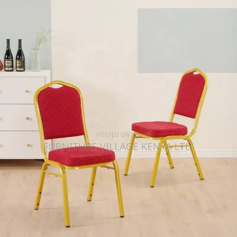 Red Armless Fabricated Banquet Boardroom Chair