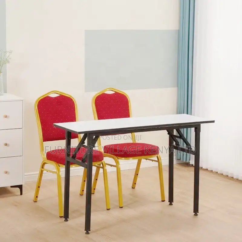 Red Armless Fabricated Banquet Boardroom Chair
