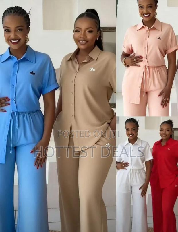 Colorful, Collared Two-Piece Suit Sets - thumbnail 2