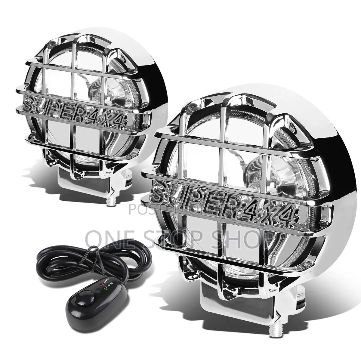 2pc 6" Off Road Use Fog Lights With Protective Grill Chrome or Black