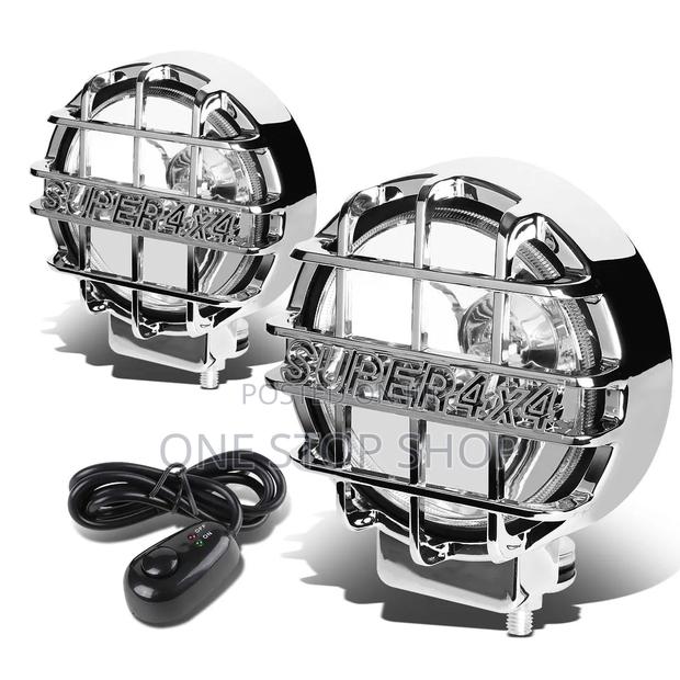 2pc 6" Off Road Use Fog Lights With Protective Grill Chrome or Black