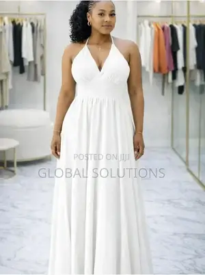 Cyan Chiffon a-Line Halter Bridesmaid Dress