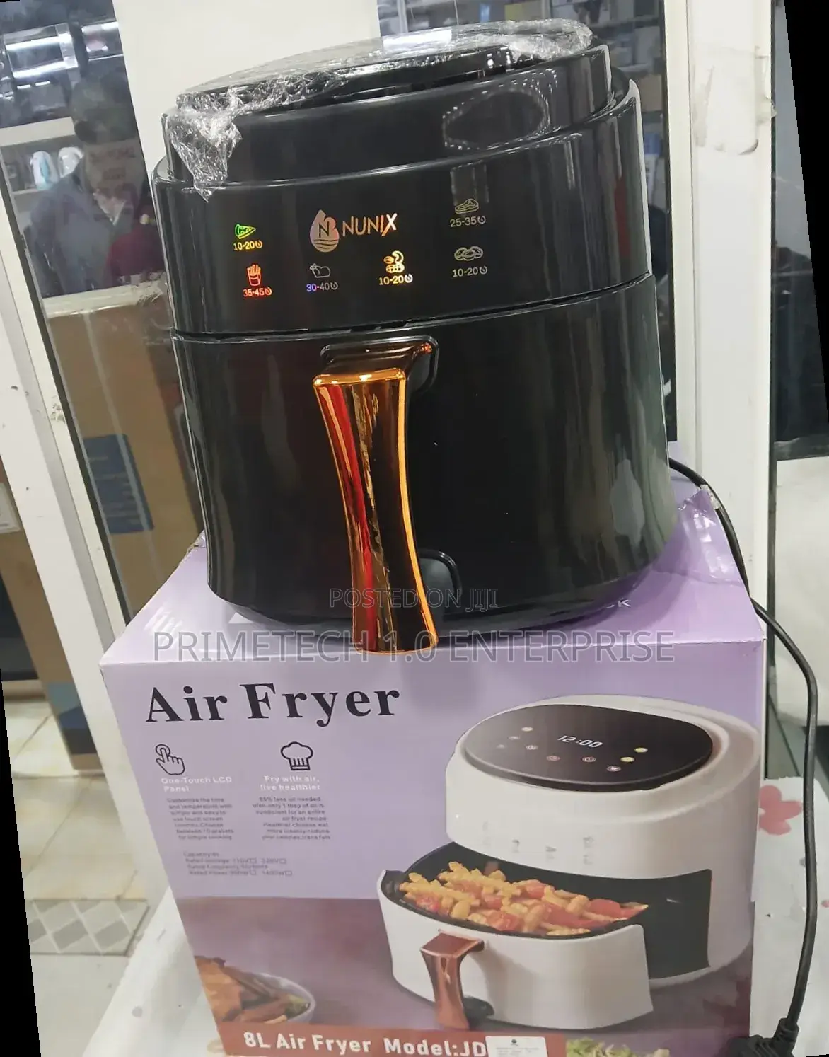 Black Nunix Air Fryer -8 LTRS