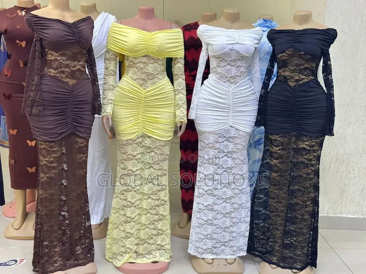 Rust-Colored Strapless Maxi Dress