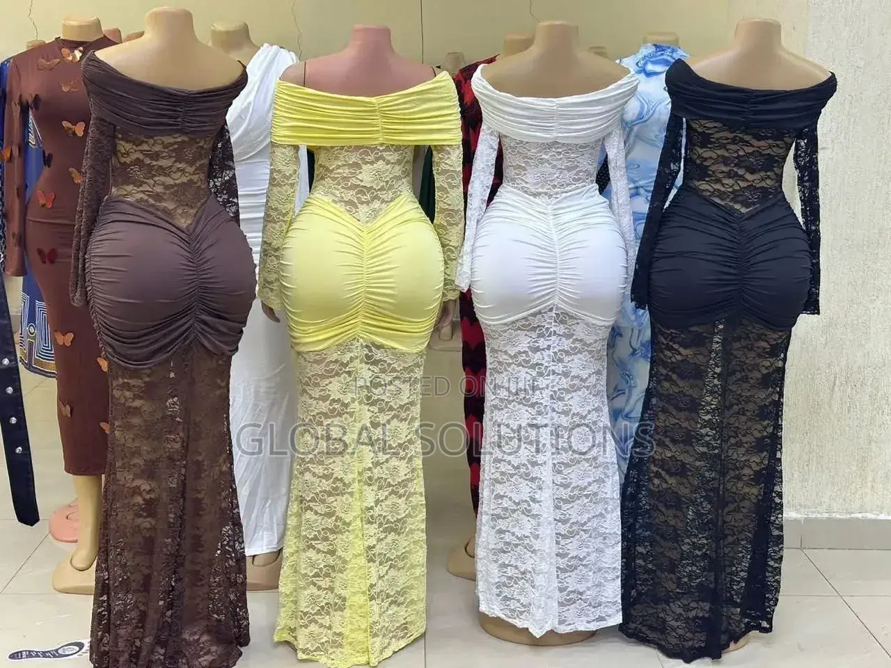 Rust-Colored Strapless Maxi Dress