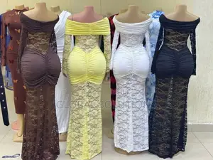 Rust-Colored Strapless Maxi Dress