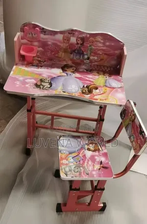 Pink Cartoon Themed Study Table