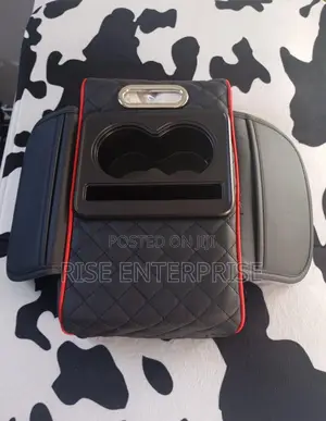 Car Arm Rest Cushion With Cup Holder, Side Storage and Tissue Holder