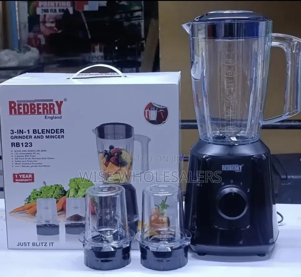 Redberry Red Berry 3 in 1 Blender With Grinder and Mincer*