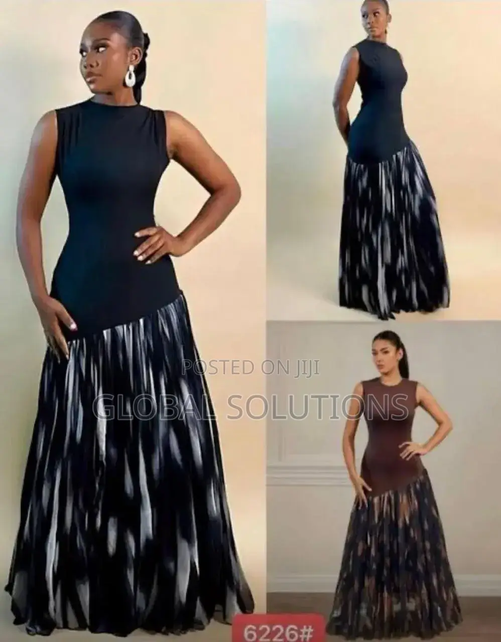 Mixed-Media Maxi Dress