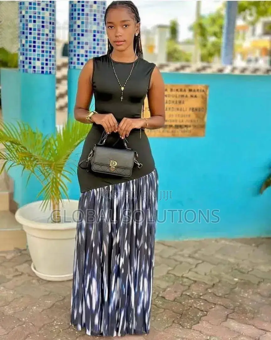Mixed-Media Maxi Dress
