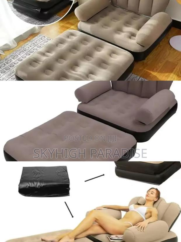 *5 in 1 Inflatable Couch Lazy Sofa Bed With L-Shaped Armrest