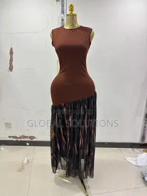 Mixed-Media Maxi Dress
