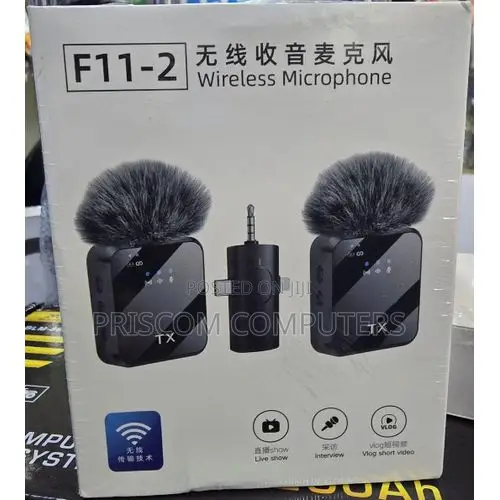 F11-2 3-in-1 Dual Wireless Microphone for iPhone, Phones Livestreaming