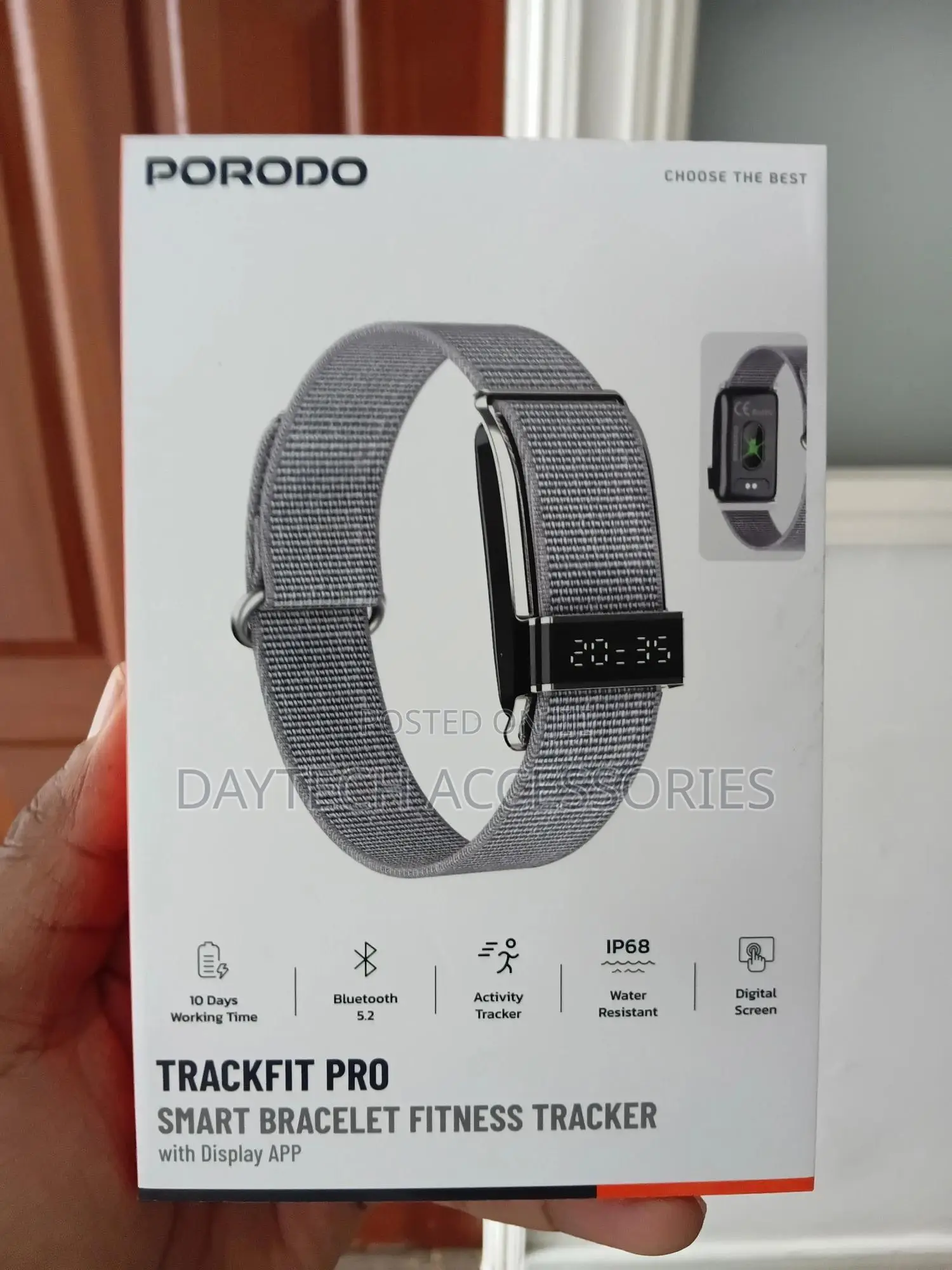 This Is the Porodo Trackfit Pro Smart Bracelet Fitness Tracker - Grey