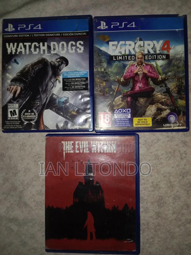 Ps4 3 Game Bundle – Far Cry 4, Watch Dogs the Evil Within – Clean