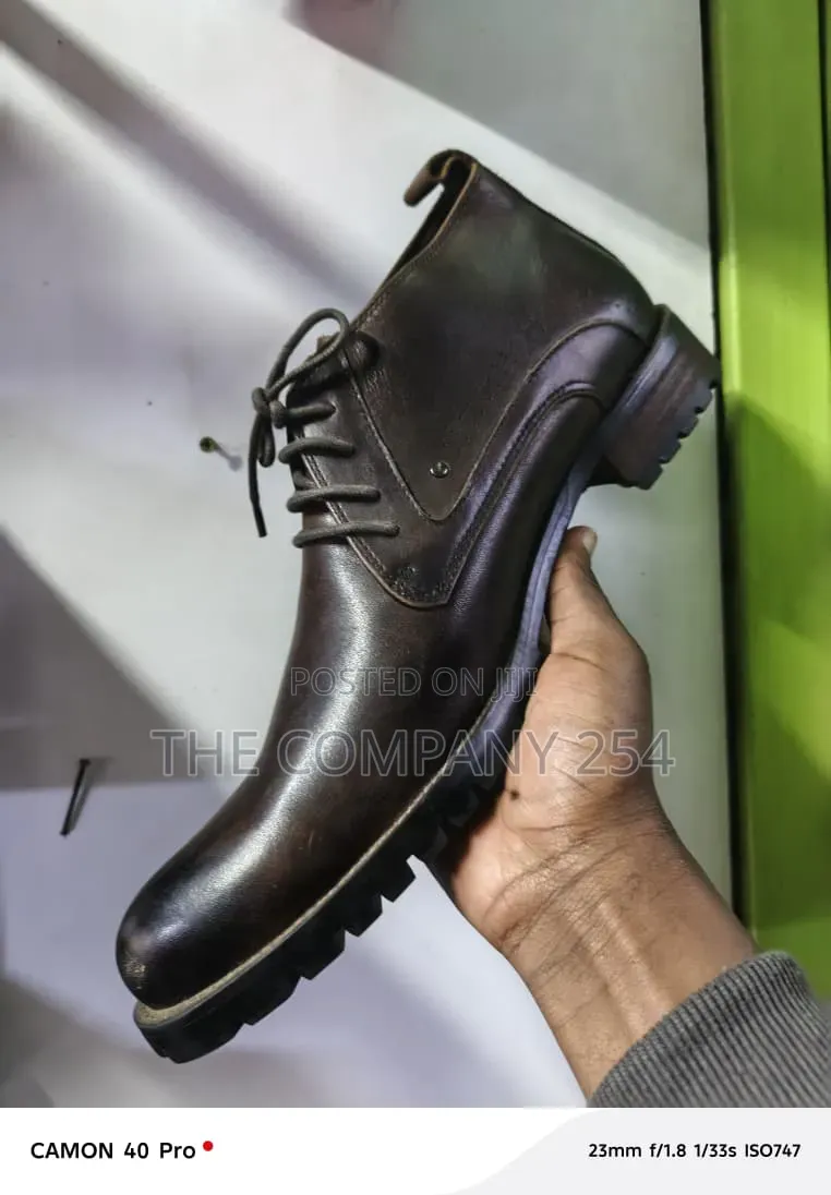 Quality Leather Casual Men Official Casual Low Laced Boot Shoes